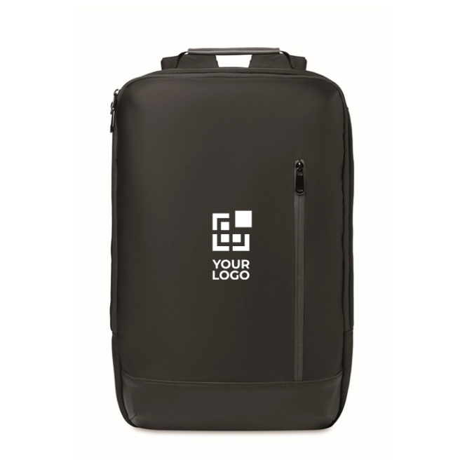 Mochila para portátil com detalhes em PU e fita para trolley 15''