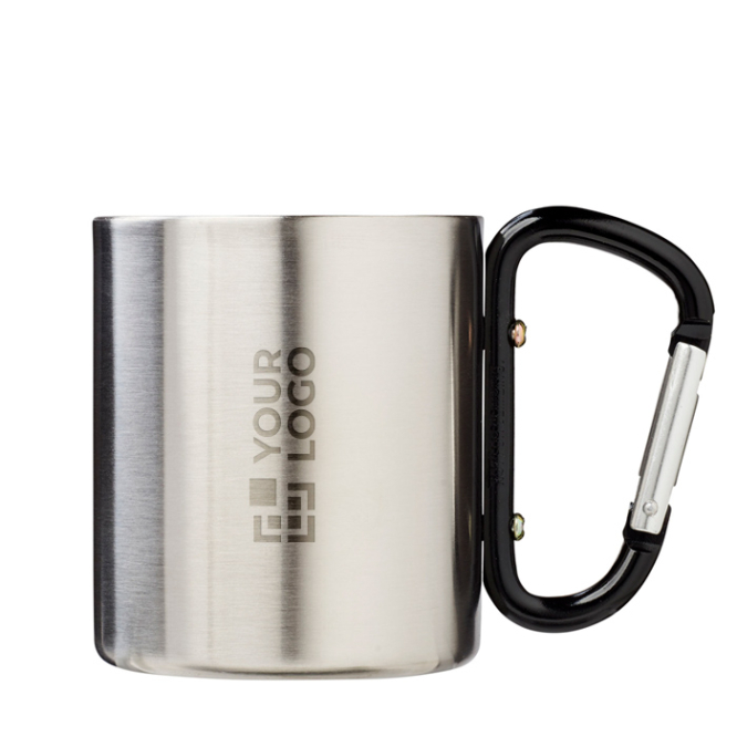 Caneca térmica de parede dupla com mosquetão integrado 200ml