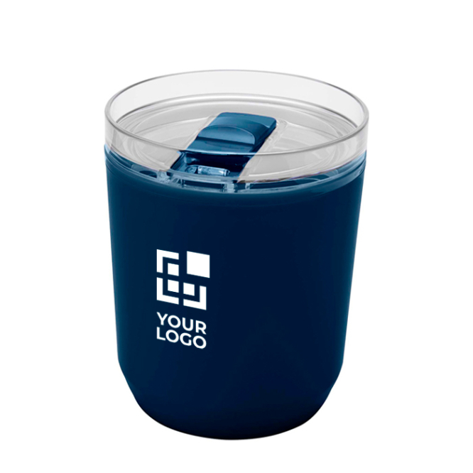 Copo térmico de plástico reciclado com design simples 180 ml