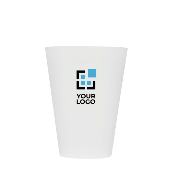 Copo translúcido de plástico reutilizável com acabamento mate 300 ml