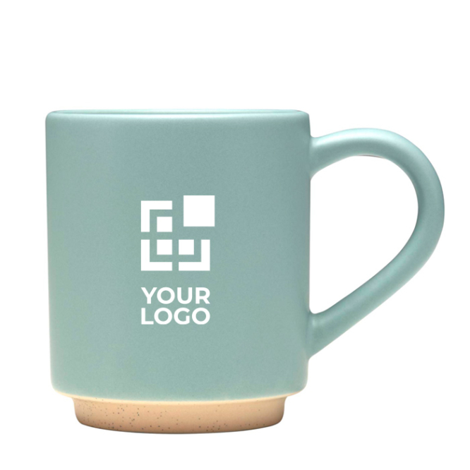 Caneca empilhável em cerâmica com base moderna não vidrada 180 ml