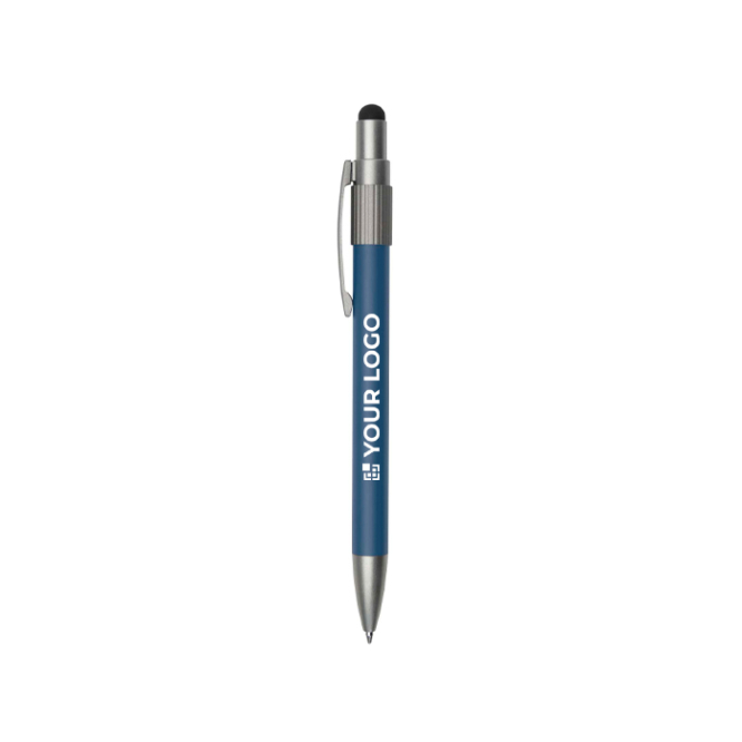 Caneta com ponteira táctil e spinner, tinta azul