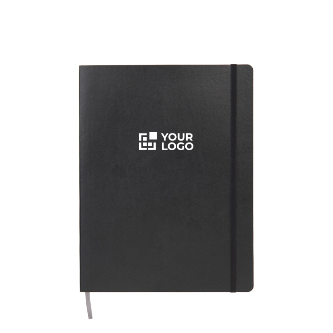 Caderno Moleskine Classic capa mole e fecho elástico, páginas pautadas