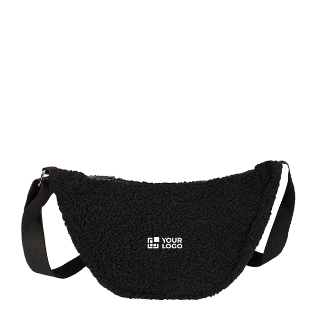Bolsa tiracolo de sherpa reciclada com alça de ombro 3 L