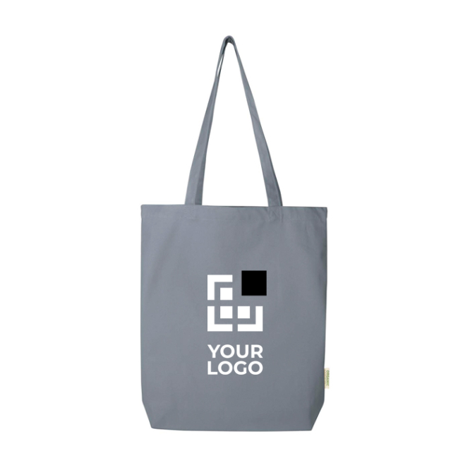 Saco tote de algodão orgânico com base larga 10 L 270 g/m2