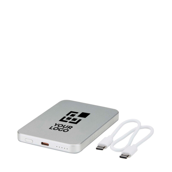 Power bank magnética compacta com carregamento sem fios 5.000 mAh