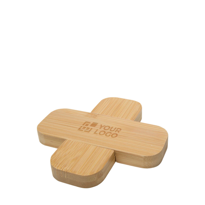 Base de bambu pequena com bordas arredondadas