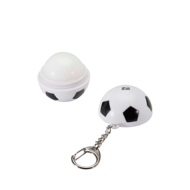 Porta-chaves com bálsamo labial em forma de bola FPS15 baunilha
