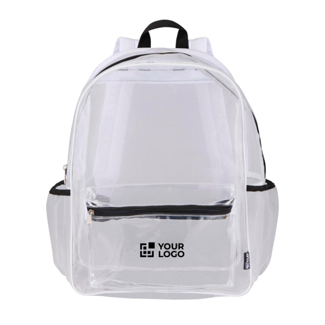 Mochila em rede reciclada transparente com bolso frontal 18L
