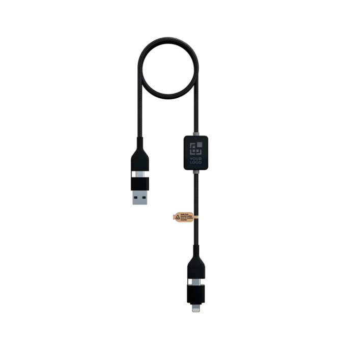 Cabo de carregamento e dados com logótipo iluminado 60W 1m SCX.design