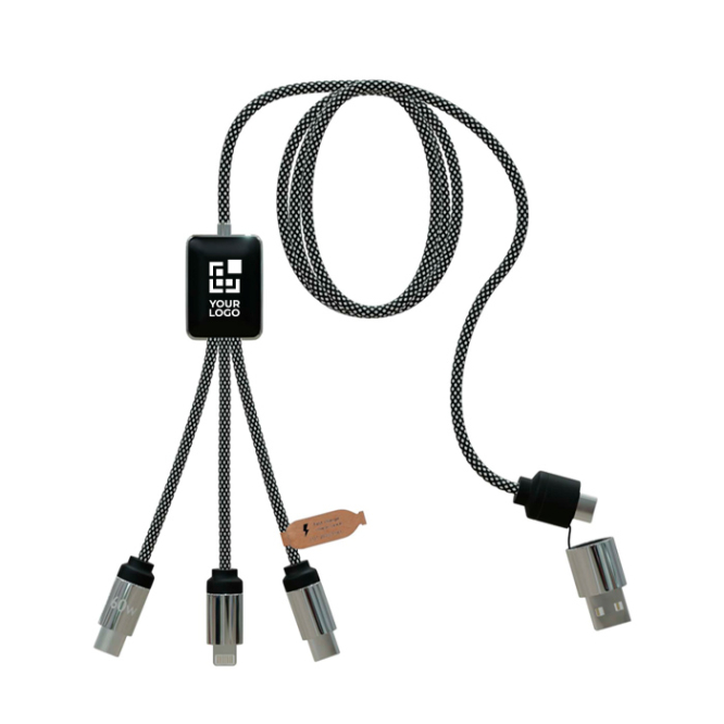 Cabo de carregamento 3 em 1 com logótipos luminosos SCX.design