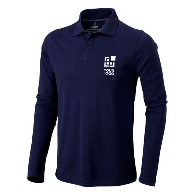 Polo de algodão para homem de manga comprida 200 g/m2 Elevate Life