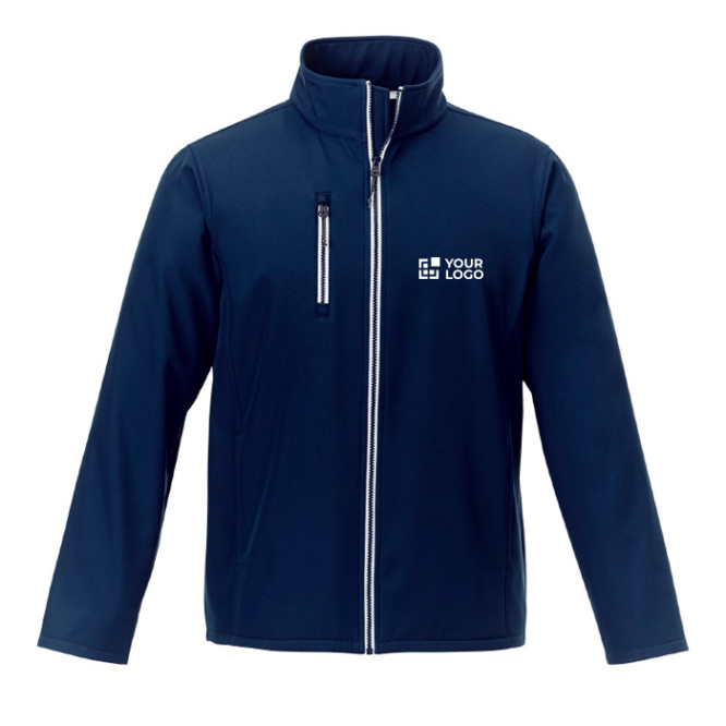 Casaco em softshell para brinde de empresas cor azul escuro