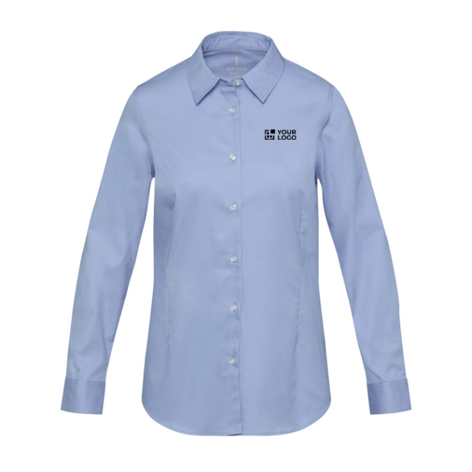 Camisa de algodão de sarja, manga comprida mulher 185 g/m2 Elevate