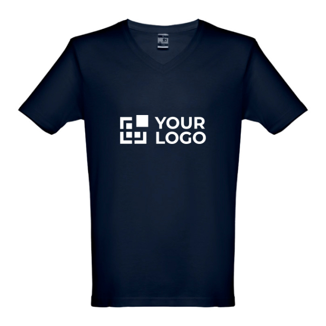 T-shirt de algodão personalizável com o logo vista principal