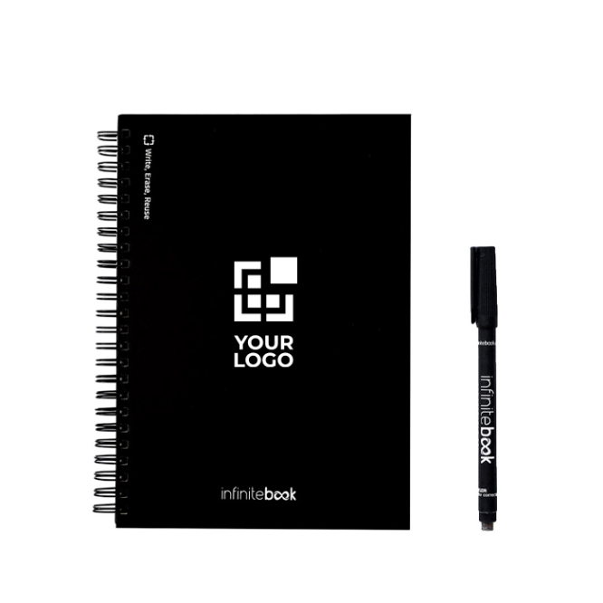 Caderno InfiniteBook A5 de capa dura feito na Europa tinta preta