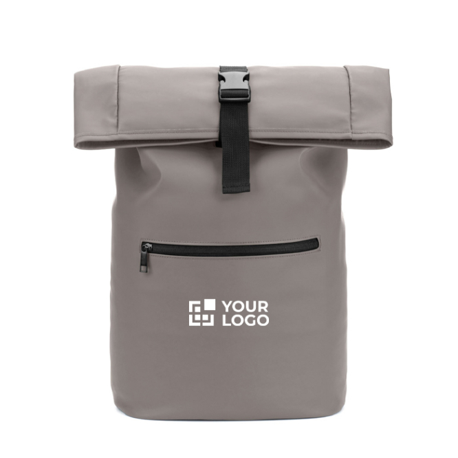 Mochila roll-top para portátil em pele sintética 15 L 16