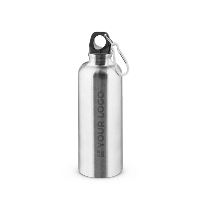 Garrafa de aço inoxidável de parede simples com mosquetão 550 ml