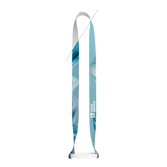 Lanyard de poliéster reciclado com porta-copo de silicone 2cm