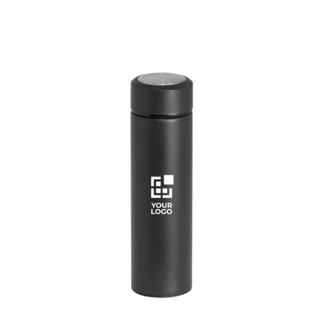 Termo com corpo duplo e infusor para chá cor preto