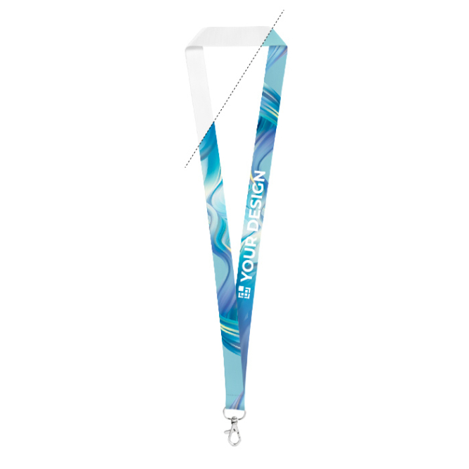 Lanyard de poliéster fabricado na UE para sublimação com mosquetão