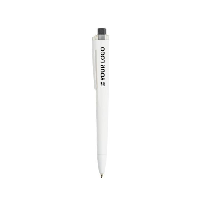 Caneta de plástico com design plano, NFC integrado e tinta preta