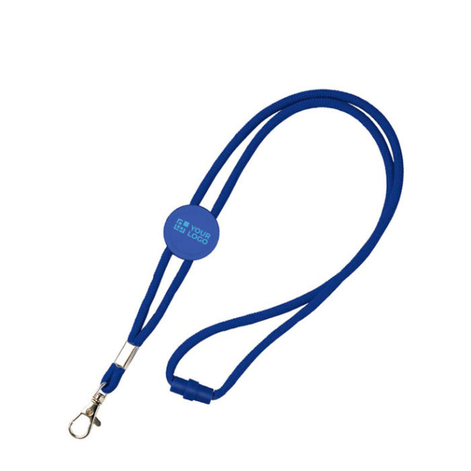 Lanyard personalizado tubular regulável de poliéster com mosquetão 3cm vista principal