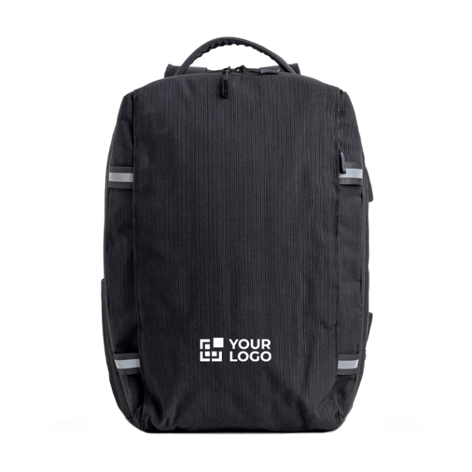 Mochila de bambu jacquard com fechos de correr impermeáveis PC 15,6