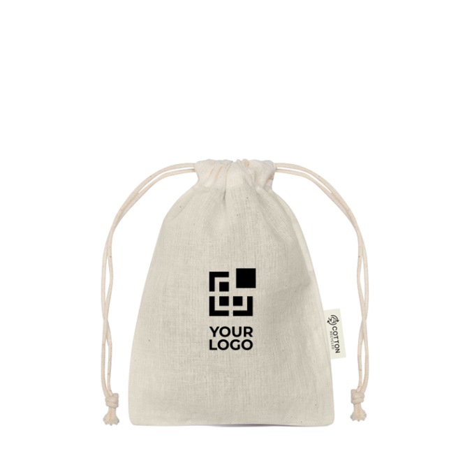 Saco pequeno em material ecológico com cordões a condizer 140 g/m²