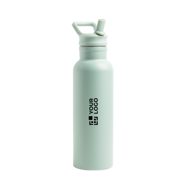 Garrafa térmica de aço inoxidável, pega fixa, palhinha dobrável 500 ml