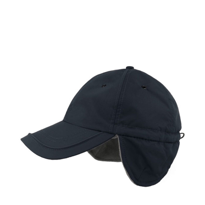 Boné de inverno de nylon com orelheiras e forro polar interior