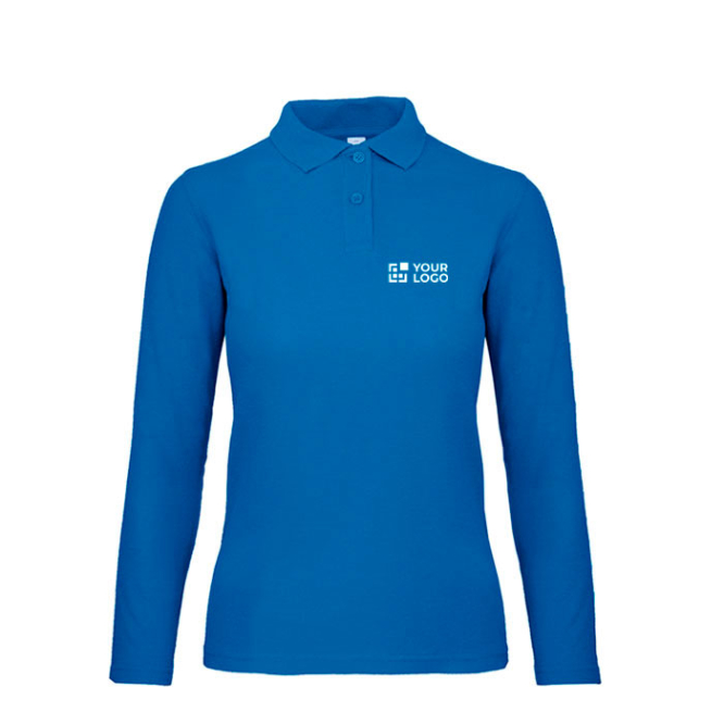 Polo básico de algodão de manga comprida para mulher 180 g/m2 B&C vista principal