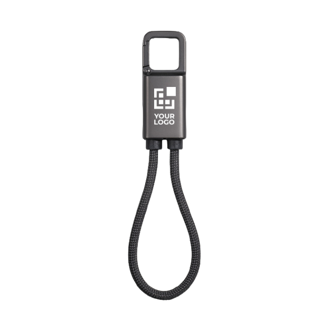 Porta-chaves plástico reciclado e cabo USB-C carregamento rápido 60W