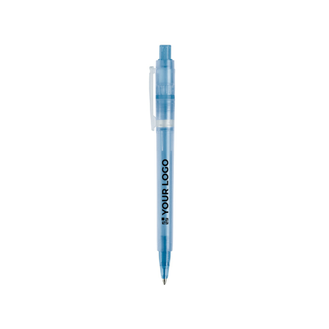 Caneta de plástico mate fabricada na UE com recarga Jumbo tinta azul