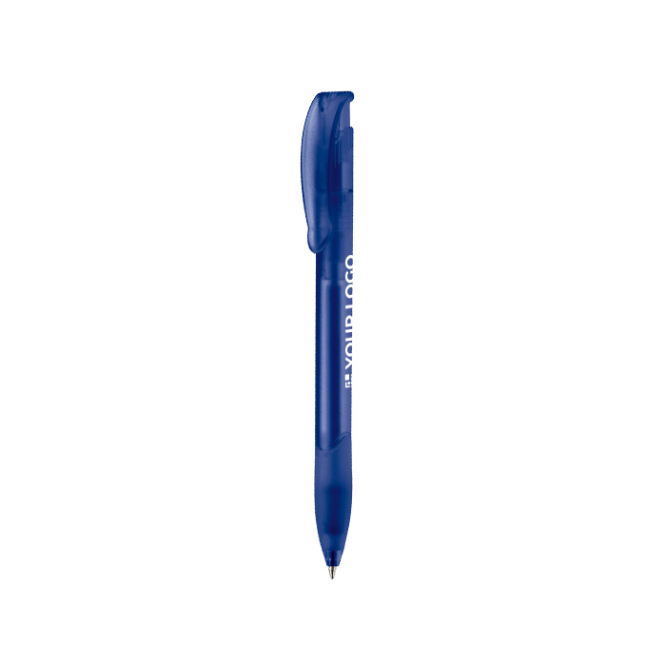 Caneta de plástico fabricada na UE com recarga Jumbo, tinta azul