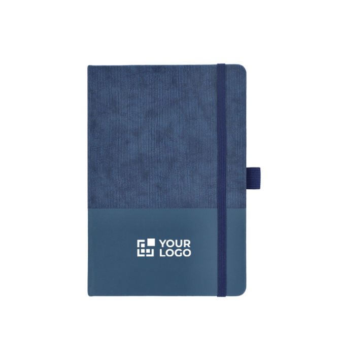 Caderno de couro sintético de aspecto original, folhas A5 pautadas