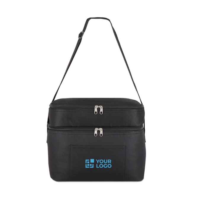 Saco térmico de compartimento duplo e bolso frontal 12 L