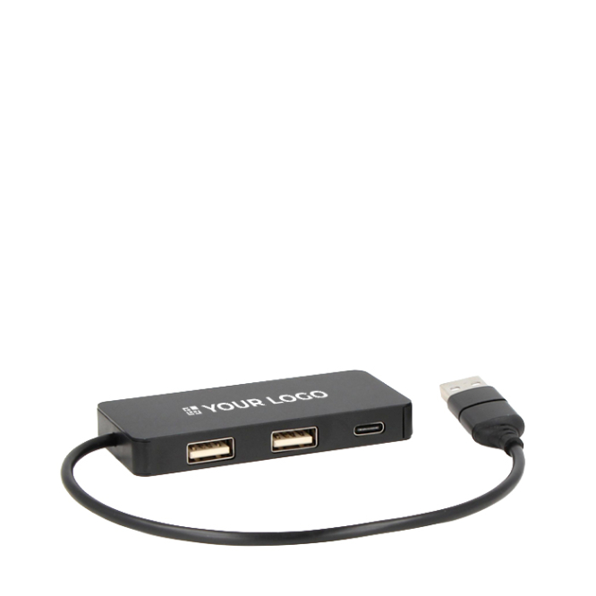 Hub USB-C e USB-A de alumínio reciclado com 3 portas