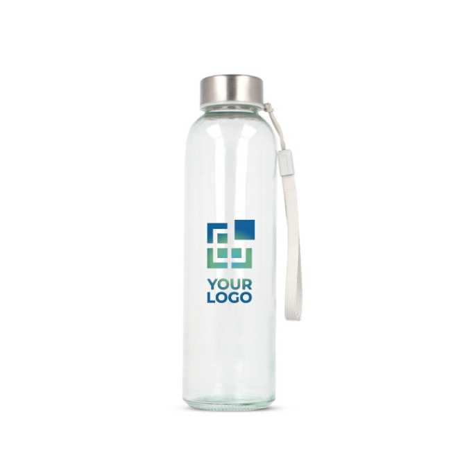 Garrafa de vidro transparente com tampa anti-gotejamento e alça 500 ml