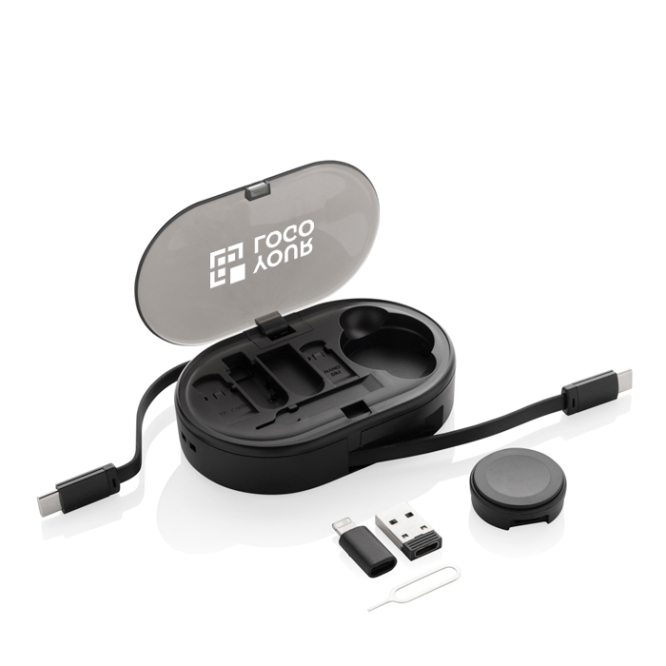 Conjunto ecológico de cabos de carga retrácteis com várias saídas 60 W