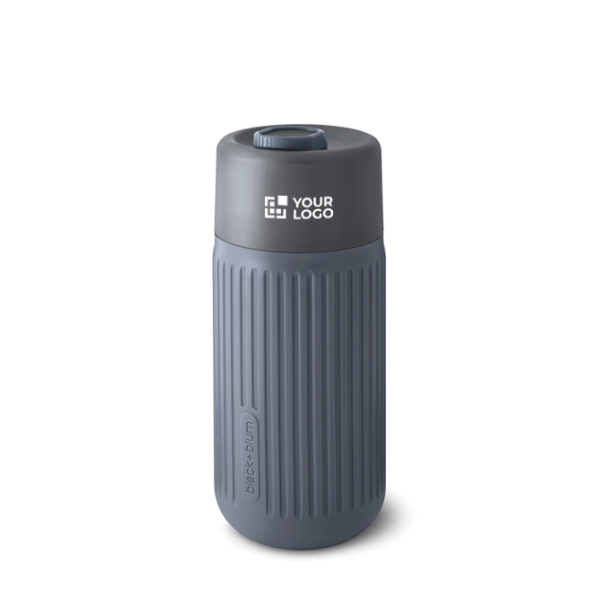 Copo de viagem térmico de vidro, manga de silicone Black & Blum 340 ml