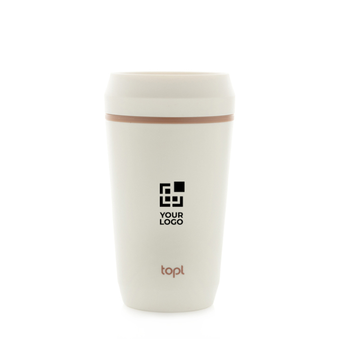 Copo térmico de plástico reciclado com tampa 360° Topl 350 ml