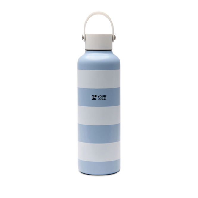 Garrafa térmica antigotas com design de praia e pega 600 ml
