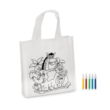 Sacola para colorir com marcadores