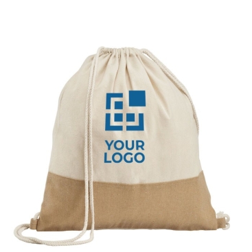 Mochila promocional com pormenor de juta vista principal