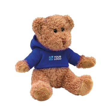 Ursinho de peluche promocional com t-shirt cor azul