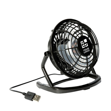 Ventilador usb publicitário com design cor preto