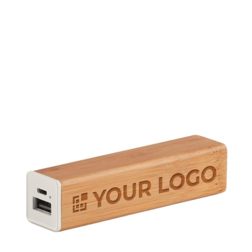 Power Bank ecológico madeira de bambu vista principal