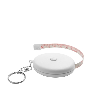 Porta-chaves com fita métrica de 1,5 m cor branco