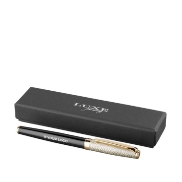 Luxuosa caneta rollerball com tampa dourada cor dourado